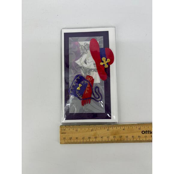 Lady Madame Red Hat Gloves Purple Purse Checkbook Wallet Handmade - Picture 4 of 7